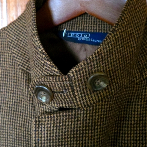 Like New Polo Ralph Lauren Herringbone 100% Virgin Wool Blazer Unique Ear Lapel - Picture 2 of 8